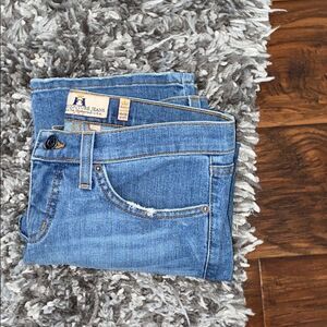 Juicy Couture Blue Distressed Ripped Denim Cropped Jeans Feminine Boho Casual